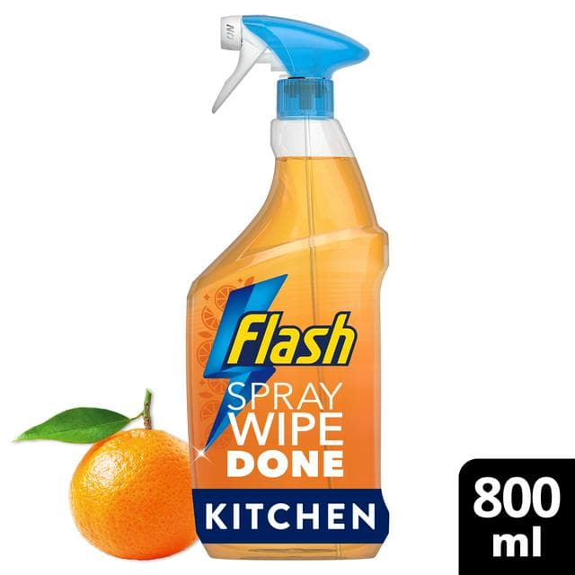 Flash Spray Wipe Done Mandarin Hygiene Kitchen Cleaning Spray 800ml - gallery image 1