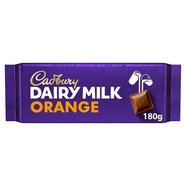 Cadbury Dairy Milk Orange Chocolate Bar 180g - gallery image 1