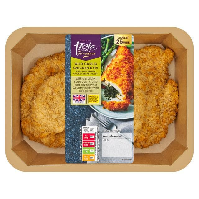 Sainsbury's Wild Garlic British Chicken Breast Kyiv with West Country Butter & Sourdough Crumb, Taste the Difference x2 385g - gallery image 1