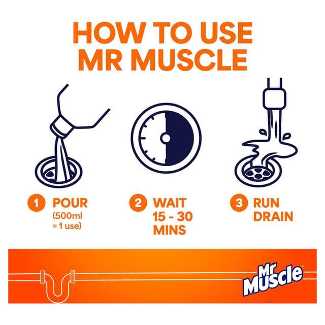 Mr Muscle Drain Deep Clean & Odour Eliminating Foamer 500ml - gallery image 2