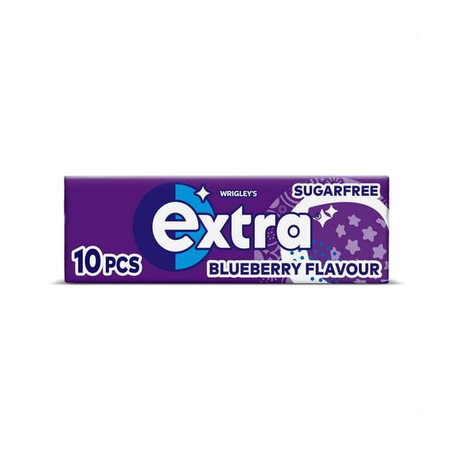 Extra Blueberry Flavour Sugar Free Chewing Gum Pieces x10 - gallery image 1