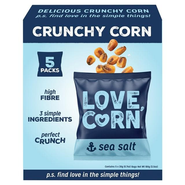 Love Corn Sea Salt Delicious Crunchy Corn 5x20g - gallery image 1