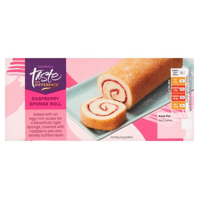 Sainsbury's Raspberry Swiss Roll Cake, Taste the Difference 268g - gallery image 1