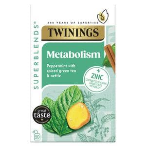 Twinings Superblends Metabolism Peppermint with Spiced Green Tea & Nettle Bags x20 40g