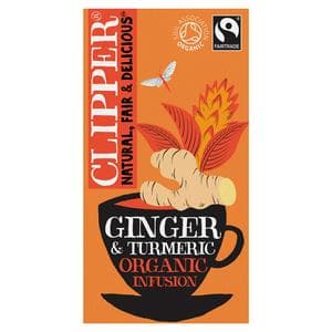 Clipper Fairtrade Restoring Roots Ginger & Turmeric Organic Tea Bags x20 36g