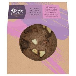 Sainsbury's Triple Belgian Chocolate Cookies, Taste the Difference x4