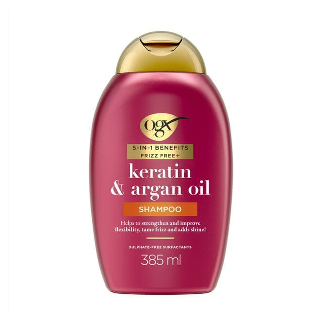 OGX Anti Frizz Keratin Smoothing Oil Shampoo Sulfate Free 385ml - gallery image 1