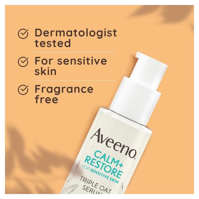 Aveeno Face Calm & Restore Triple Oat Serum Face Moisturiser 30ml - gallery image 6