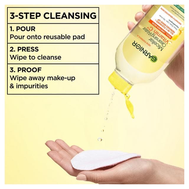 Garnier Micellar Vitamin C Water Makeup Remover For Dull Skin 400ml - gallery image 5
