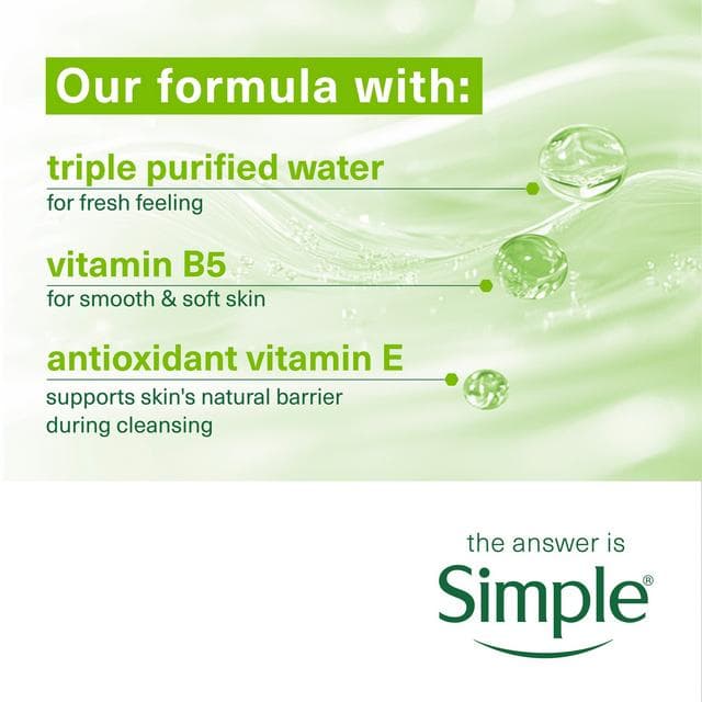 Simple Kind to Skin Cleansing Wipes Biodegradable Make Up Remover Wipes 50pc - gallery image 5
