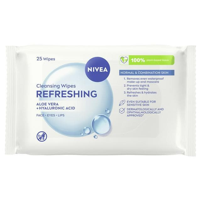 Nivea Biodegradable Cleansing Face Wipes Normal Skin Pack x25 - gallery image 1