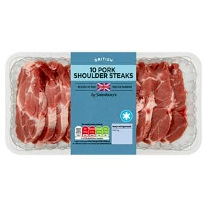 Sainsbury's 10 x British Pork Shoulder Steaks 1.2kg