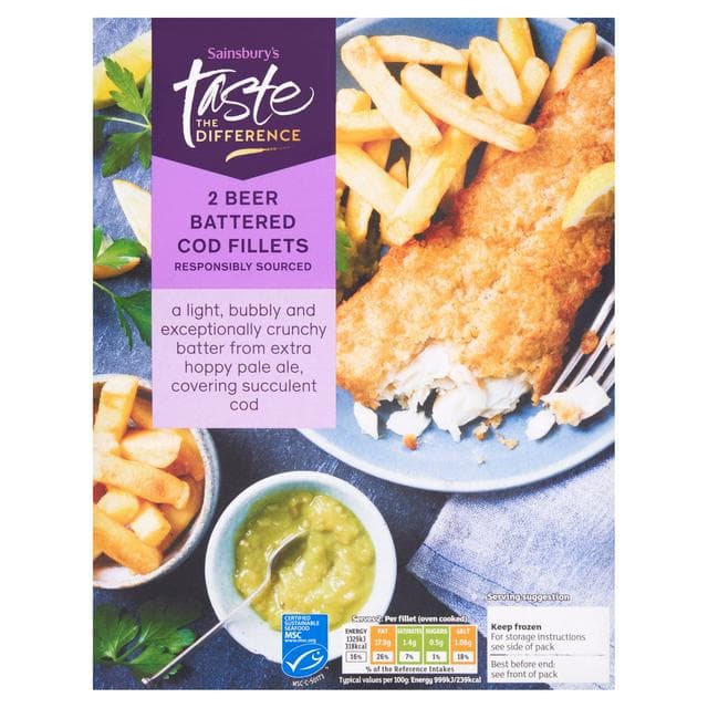 Sainsbury's Beer Battered Cod, Taste the Difference 300g - gallery image 1