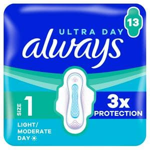 Always Ultra Sanitary Towels Normal Size 1 Wings Pads x13