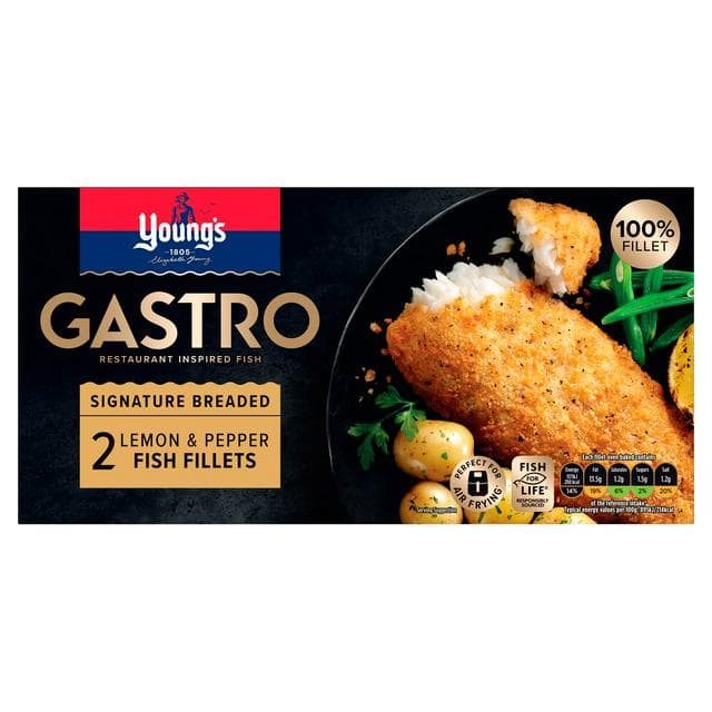 Young's Gastro Signature Breaded Lemon & Pepper Fish Fillets x2 270g - gallery image 1