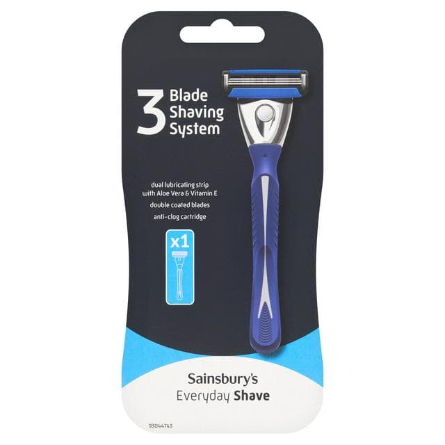 Sainsbury's Everyday 3 Blade Razor with Refill Blade - gallery image 1