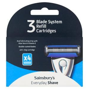 Sainsbury's Everyday 3 Blade Refill x4
