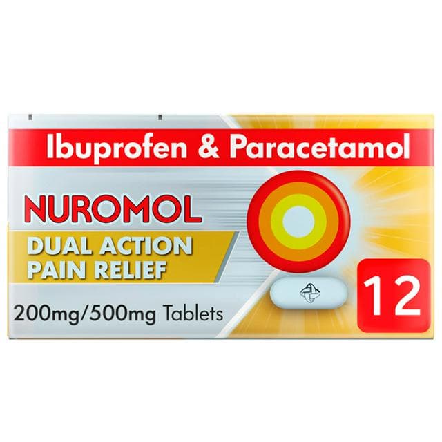 Nuromol Dual Action Pain Relief Ibuprofen & Paracetamol Tablets x12 200mg - 500mg - gallery image 1