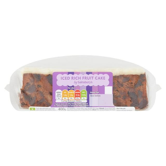 Sainsbury's Iced Fruit Cake 400g - gallery image 1