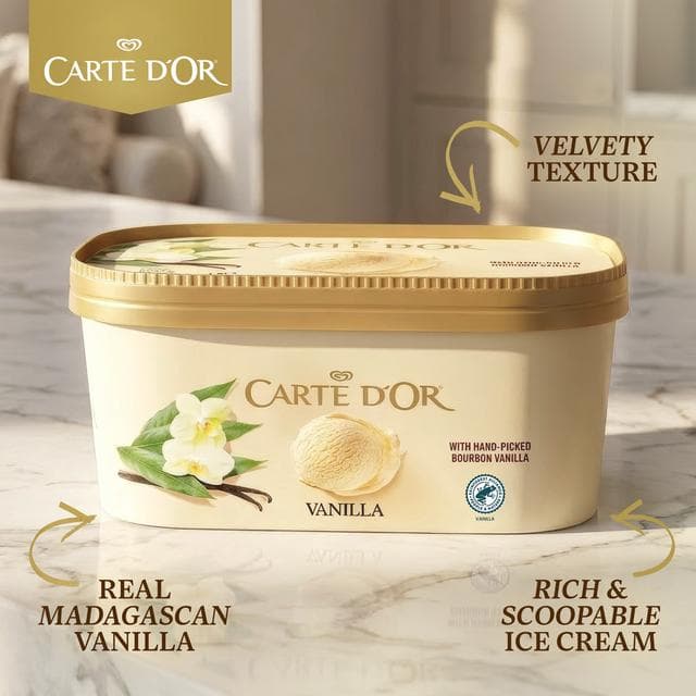 Carte D'or 900ml Madagascan Vanilla Ice Cream Tub - gallery image 5