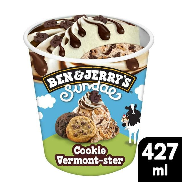 Ben & Jerry's 427ml Sundae Cookie Vermont ster Chocolate Chip Ice Cream Tub - gallery image 1