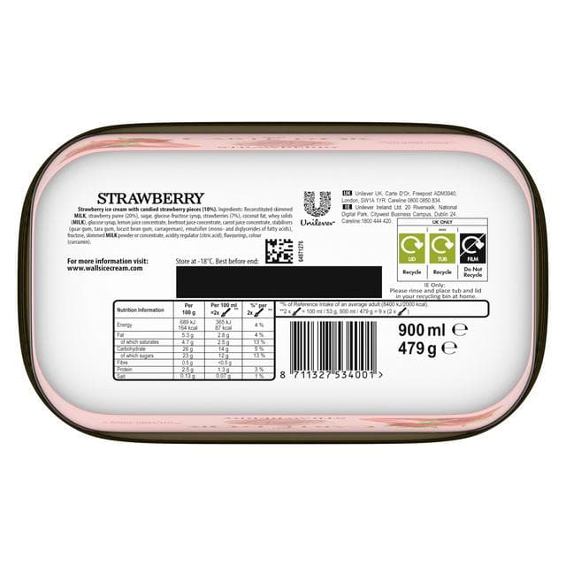 Carte D'or 900ml Delightful Strawberry Ice Cream Tub - gallery image 3