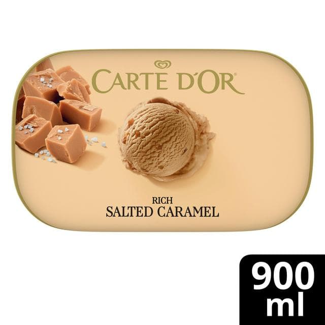Carte D'or Rich Salted Caramel Ice Cream Dessert Tub 900ml - gallery image 1