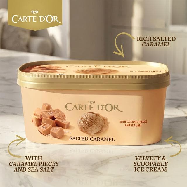 Carte D'or Rich Salted Caramel Ice Cream Dessert Tub 900ml - gallery image 4