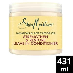 SheaMoisture Jamaican Black Castor Oil Strengthen & Restore Leave-In Conditioner for Damaged Curly Hair 431ml