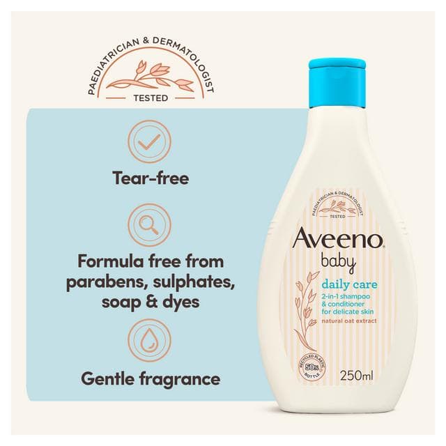 Aveeno Baby Daily Care 2 in 1 Shampoo & Conditioner 250ml - gallery image 3