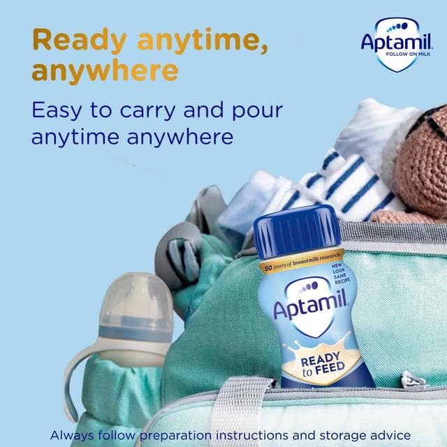 Aptamil 2 Follow On Baby Milk Formula Liquid 6-12 Months Multipack Ready To Feed 6x200ml - gallery image 5