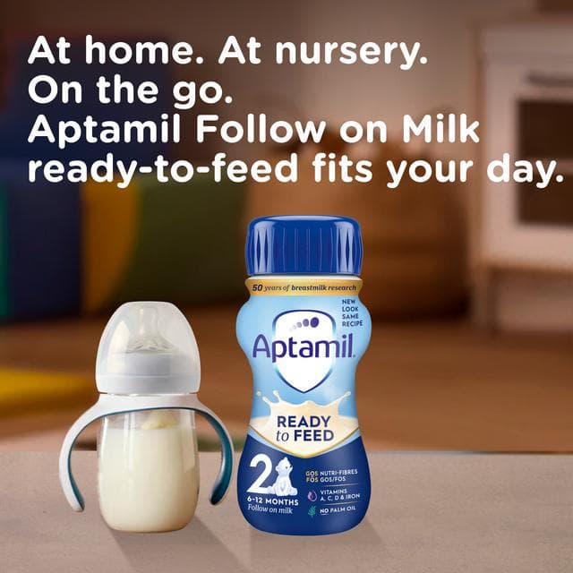 Aptamil 2 Follow On Baby Milk Formula Liquid 6-12 Months Multipack Ready To Feed 6x200ml - gallery image 6