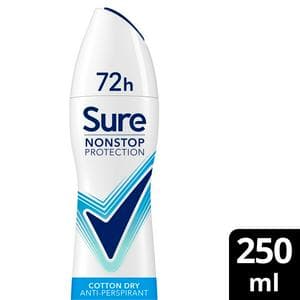 Sure Women 250ml Cotton Dry 72h Nonstop Protection Antiperspirant Deodorant