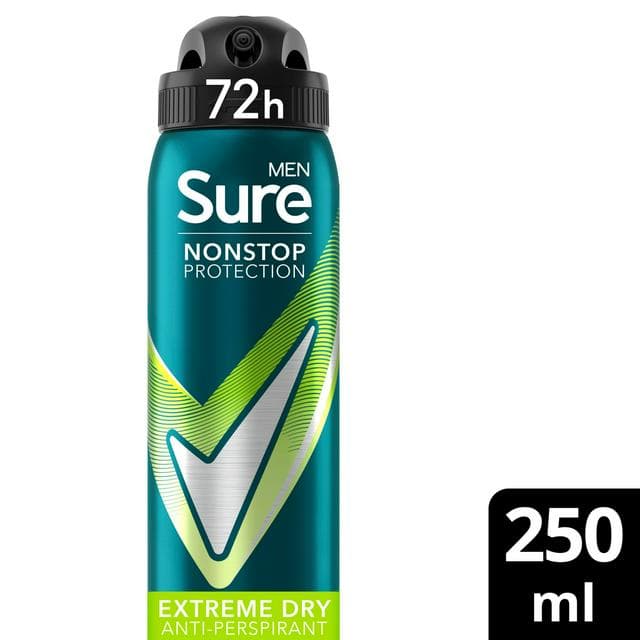 Sure Men 250ml Extreme Dry 72h Nonstop Protection Antiperspirant Deodorant - gallery image 1