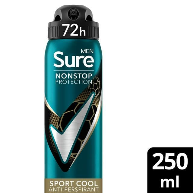 Sure Men 250ml Sport Cool 72h Nonstop Protection Antiperspirant Deodorant - gallery image 1