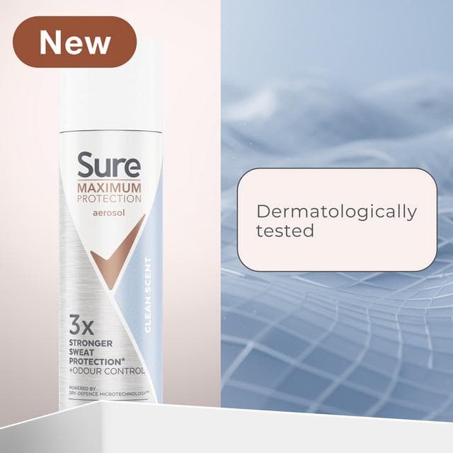 Sure Maximum Protection Clean Scent Anti Perspirant Aerosol 150ml - gallery image 2