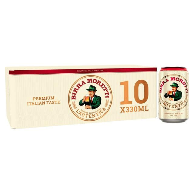 Birra Moretti Premium Lager Cans 10x330ml - gallery image 1