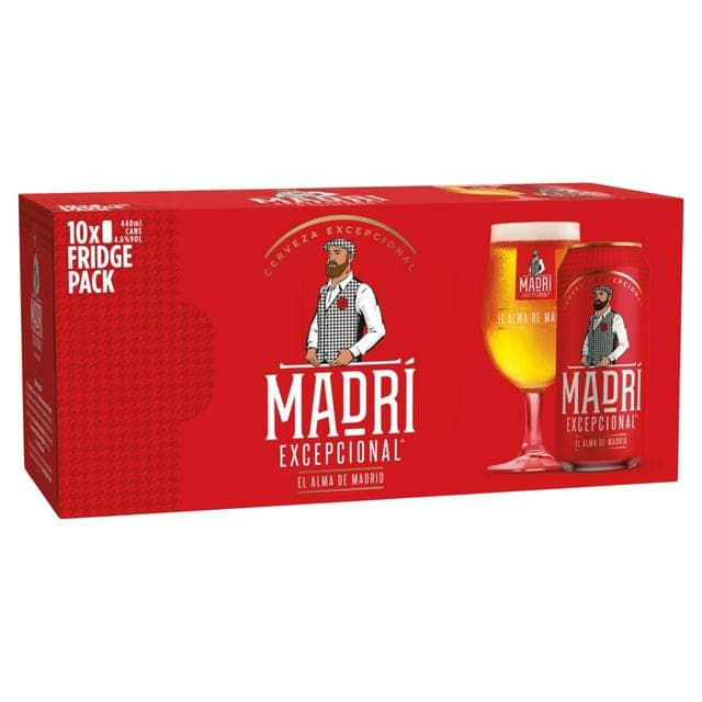 Madri Excepcional Premium Lager Beer Can10 x 440ml - gallery image 1
