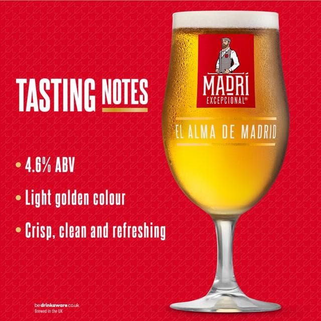 Madri Excepcional Premium Lager Beer Can10 x 440ml - gallery image 5