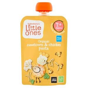 Sainsbury's Little Ones Organic Chicken & Sweetcorn Pasta 7+ Months 130g