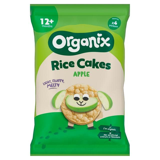 Organix Apple Rice Cake Clouds Organic Baby Snacks 7 months+ 40g - gallery image 1