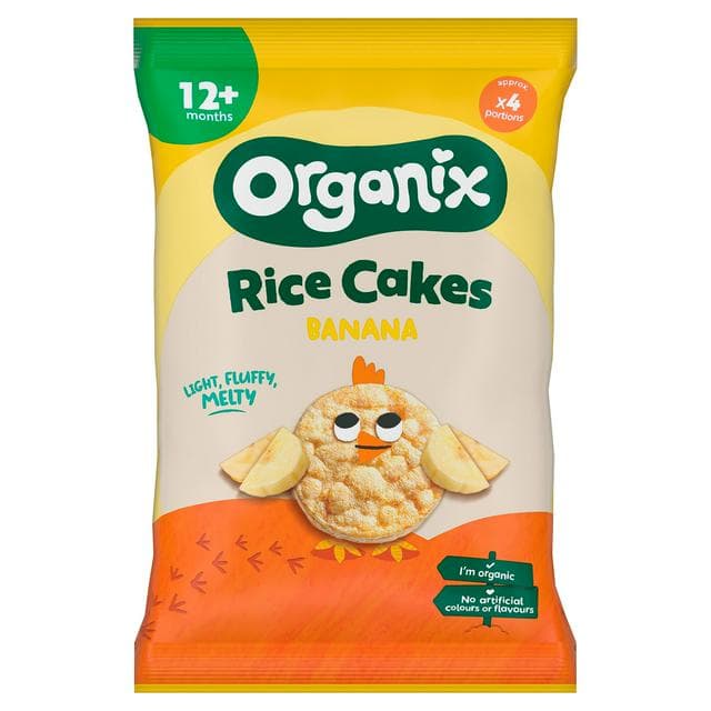 Organix Banana Rice Cake Clouds Organic Baby Snacks 7 months+ 40g - gallery image 1