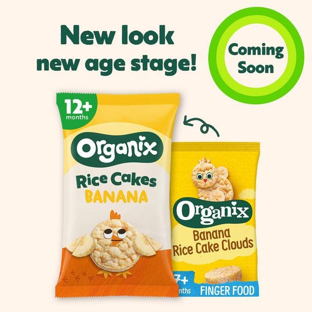 Organix Banana Rice Cake Clouds Organic Baby Snacks 7 months+ 40g - gallery image 2