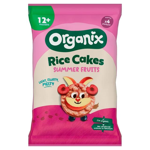 Organix Summer Fruits Rice Cake Clouds Organic Baby Snacks 7 months+ 40g - gallery image 1