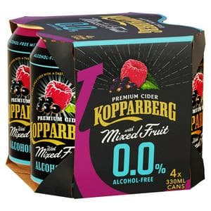 Kopparberg 0.0% Alcohol Free Premium Cider with Mixed Fruit 4 x 330ml
