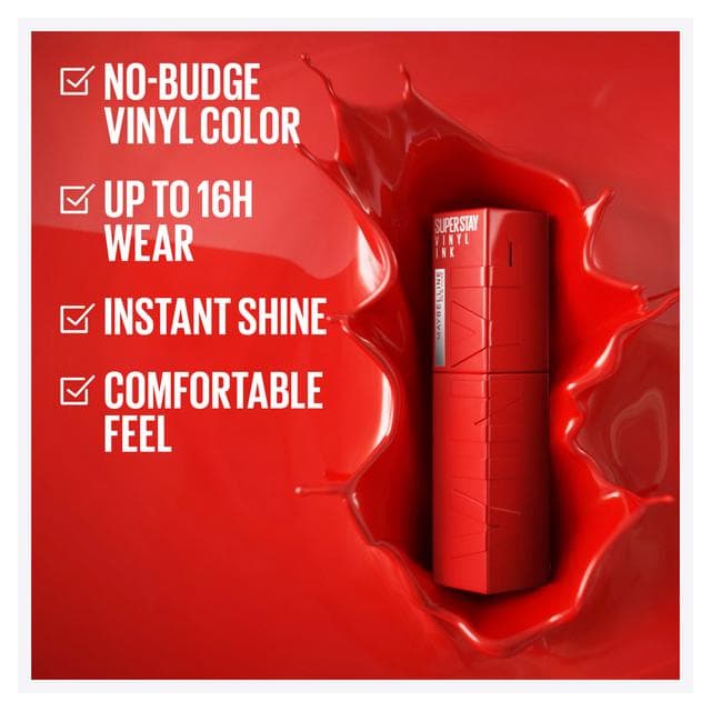 Maybelline Superstay Vinyl Ink Long Lasting Liquid Lipstick Shine Finish 10 Lippy - gallery image 3
