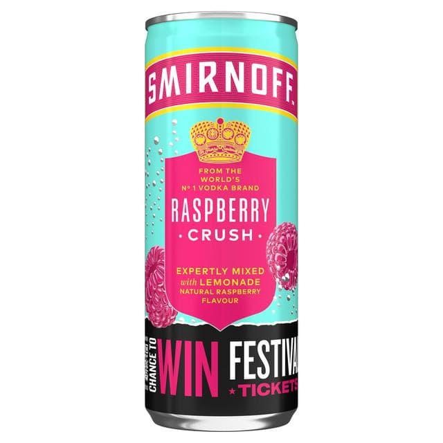 Smirnoff Ready To Drink Premix Raspberry Crush & Lemonade 250ml - gallery image 1