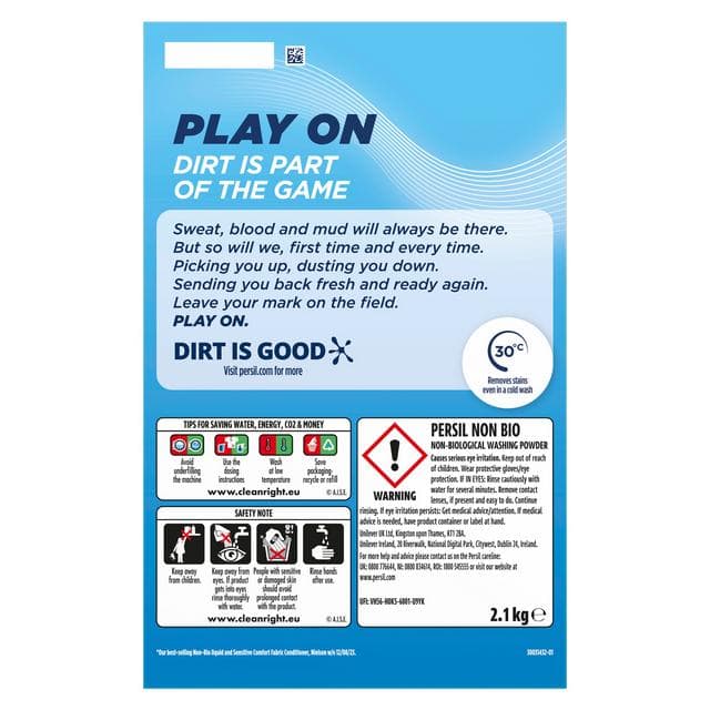 Persil Non Bio 42 Washes Sensitive Washing Laundry Detergent Powder 2.1kg - gallery image 6