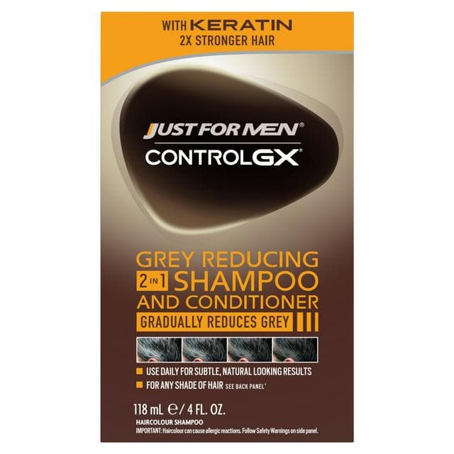 Just For Men ControlGX Grey Reducing 2 in 1 Shampoo and Conditioner 118ml - gallery image 1