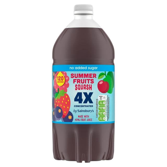 Sainsbury's Quadruple Strength Summer Fruits Squash 1.5L - gallery image 1